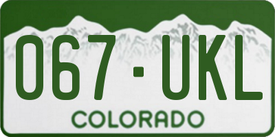 CO license plate 067UKL