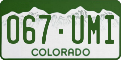 CO license plate 067UMI