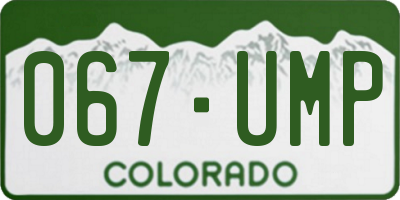 CO license plate 067UMP