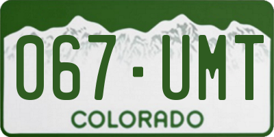 CO license plate 067UMT