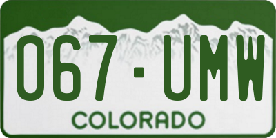 CO license plate 067UMW