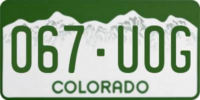 CO license plate 067UOG