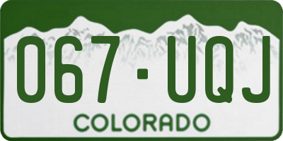 CO license plate 067UQJ