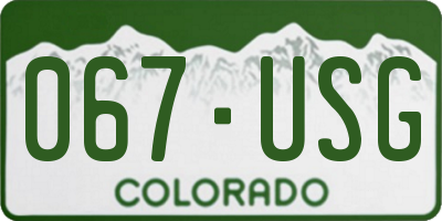 CO license plate 067USG