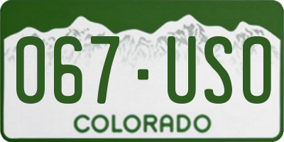 CO license plate 067USO