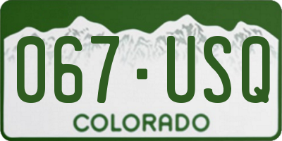 CO license plate 067USQ