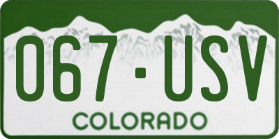 CO license plate 067USV