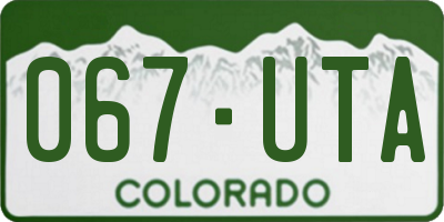 CO license plate 067UTA
