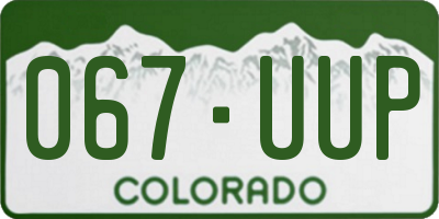 CO license plate 067UUP