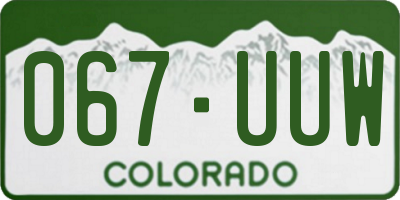 CO license plate 067UUW