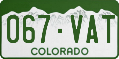 CO license plate 067VAT