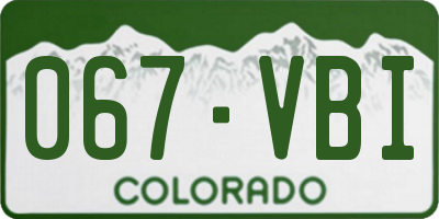 CO license plate 067VBI