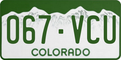 CO license plate 067VCU
