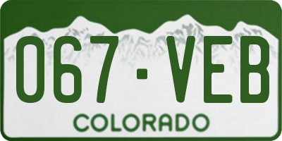 CO license plate 067VEB