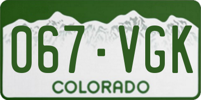 CO license plate 067VGK