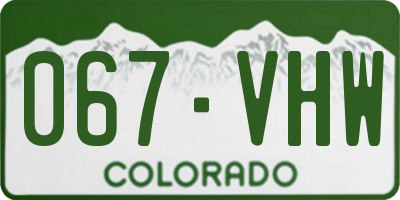 CO license plate 067VHW