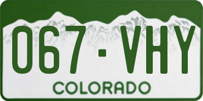 CO license plate 067VHY
