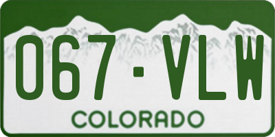 CO license plate 067VLW