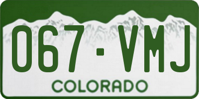 CO license plate 067VMJ