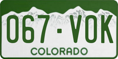 CO license plate 067VOK