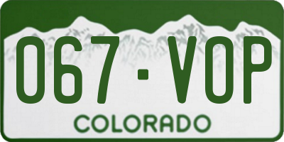 CO license plate 067VOP