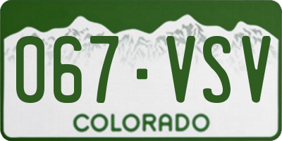 CO license plate 067VSV