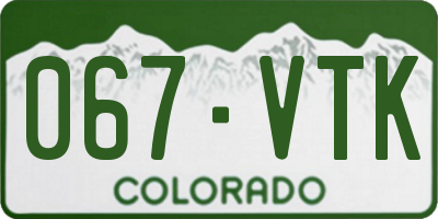 CO license plate 067VTK