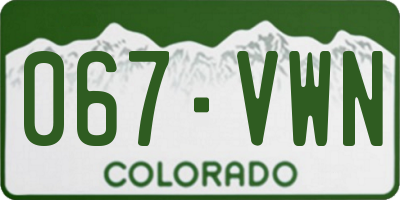 CO license plate 067VWN