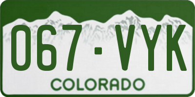 CO license plate 067VYK