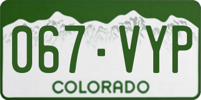 CO license plate 067VYP