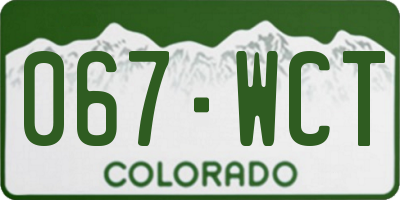 CO license plate 067WCT