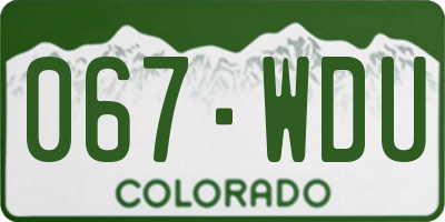 CO license plate 067WDU
