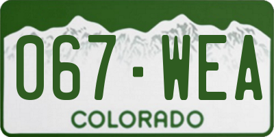 CO license plate 067WEA