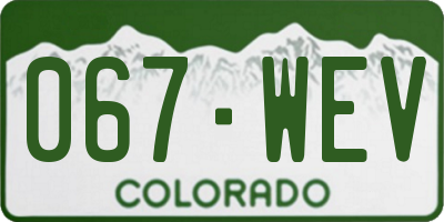 CO license plate 067WEV