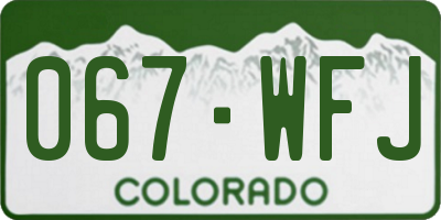CO license plate 067WFJ