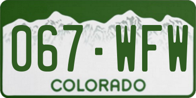 CO license plate 067WFW