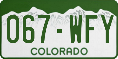 CO license plate 067WFY
