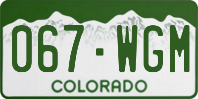 CO license plate 067WGM