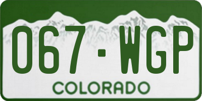 CO license plate 067WGP
