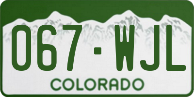 CO license plate 067WJL