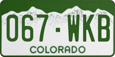 CO license plate 067WKB