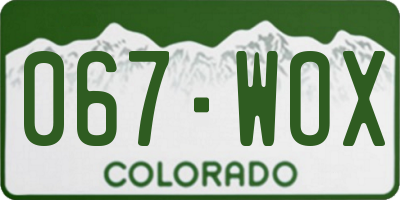 CO license plate 067WOX