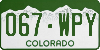 CO license plate 067WPY