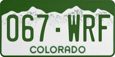 CO license plate 067WRF