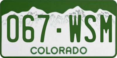 CO license plate 067WSM