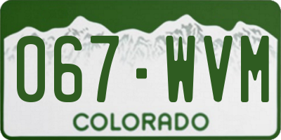 CO license plate 067WVM