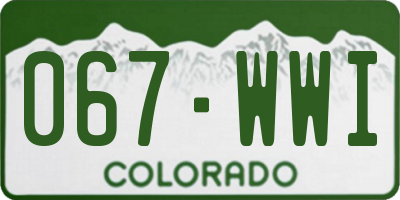 CO license plate 067WWI