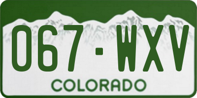 CO license plate 067WXV