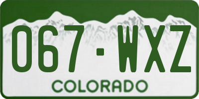 CO license plate 067WXZ