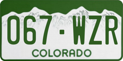 CO license plate 067WZR